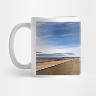 Blyth beach huts in July sunshine Mug